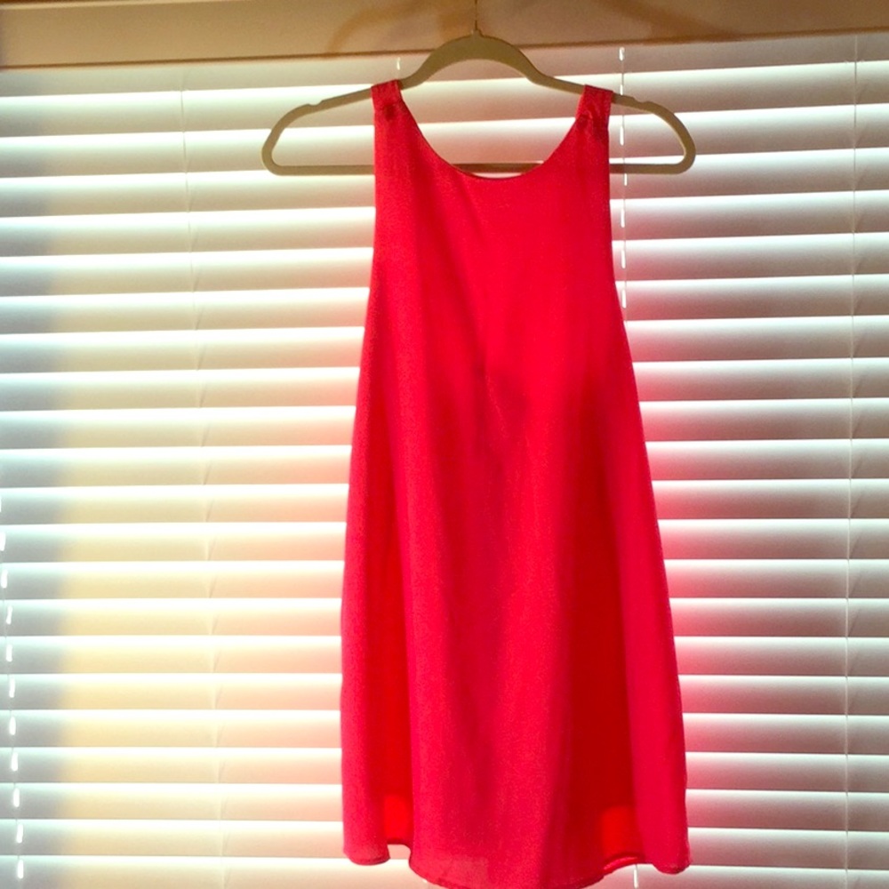 Bright pink shift dress